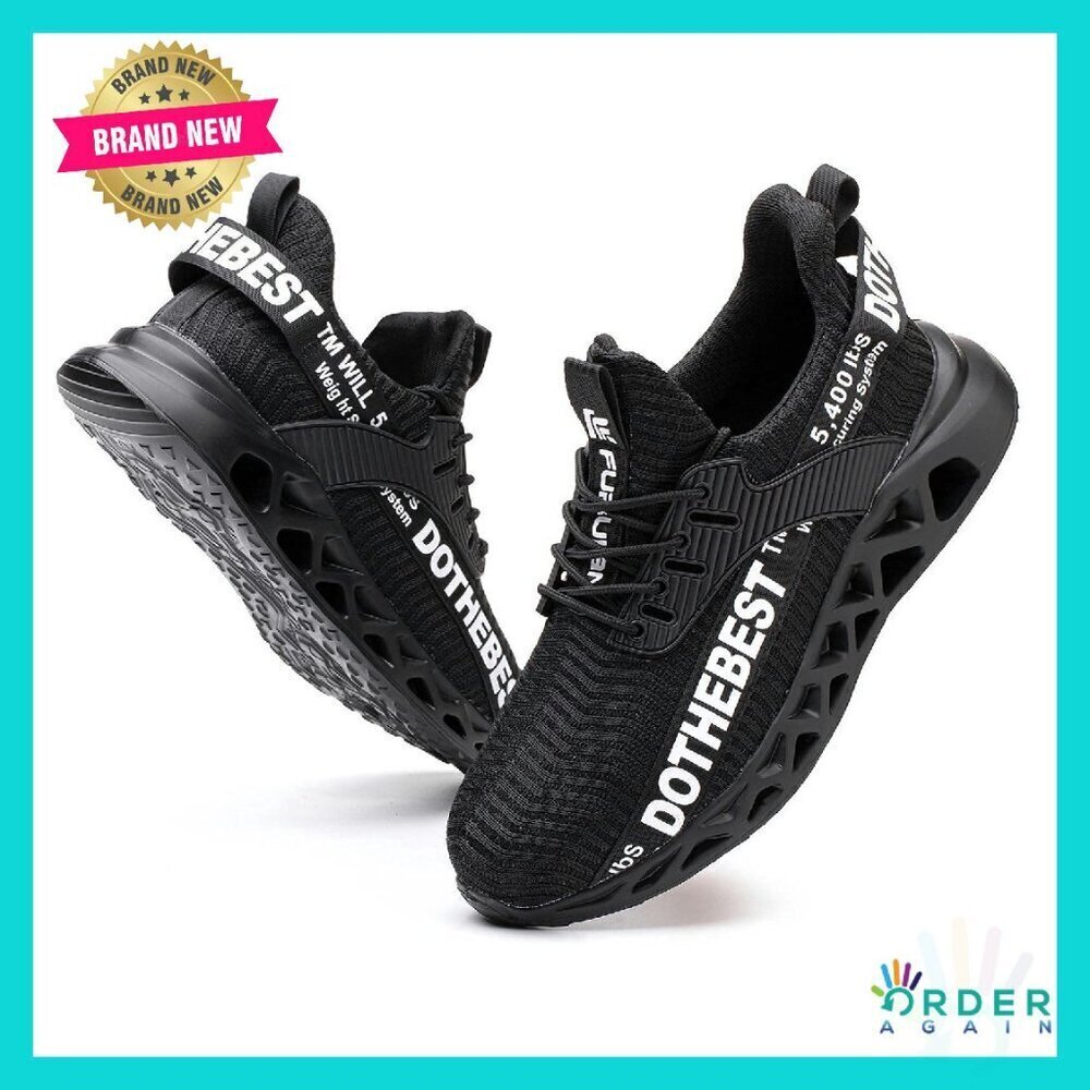 Steel Toe Slip-On Sneakers Lightweight Puncture Proof Work Safety Shoes